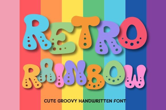 Retro Rainbow Font for Playful Editorial Design