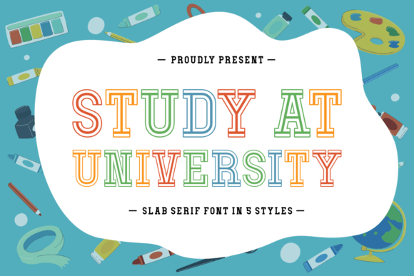 Study at University Font: A Whimsical Slab Serif for Branding